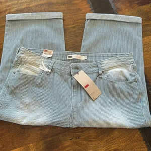 Levi’s capri pants NWTs size16 striped washed out denim